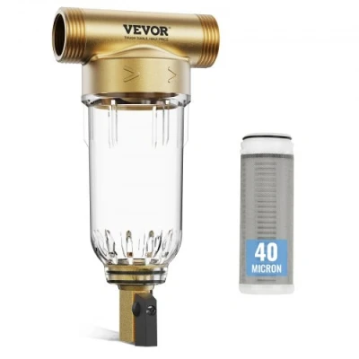 Image of VEVOR Spin Down Filter, 40 Micron Whole House Sediment Filter for Well Water, 3/4&quot; G F + 1&quot; M, 4 T/H High Flow Rate, Water Filtration Systems,