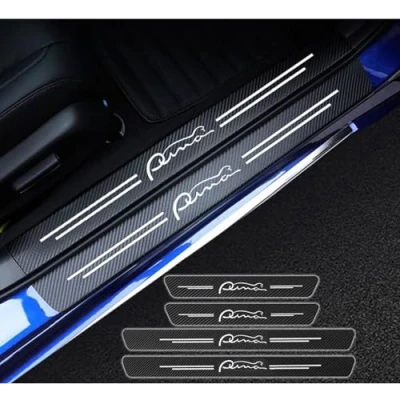 Image of KAnduo 4Pcs Car Carbon Fiber Door Sill Kick Plates Protector compatible with for Ford Puma St 2022 2023