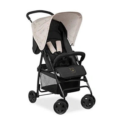 Image of hauck Sport, Disney Pooh Rainbow Beige Super Lightweight Travel Pushchair (only 5.9 kg), Compact &amp; Foldable, Fully Reclining, XL Storage Basket, from Birth up to 15 kg
