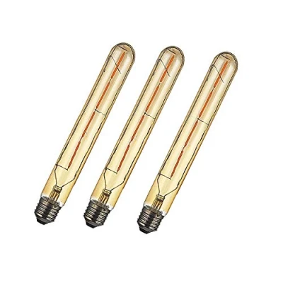 Image of WANGPEI 3 Packs T30 Tubular LED Filament Bulb, Warm White 2700k Not Dimmable 4W Edison Style Smoked Gold Glass E27 Light Bulb(Replace 40w Screw Halogen Bulb) 400LM