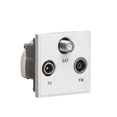 Image of KnightsBridge Triplexed TV /FM DAB/ SAT Outlet Module 50 x 50mm White