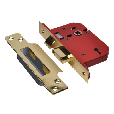 Image of Union StrongBOLT 2203S 3 Lever Mortice Sashlock Polished Brass 68mm 2.5in Visi UNNY2203PB25