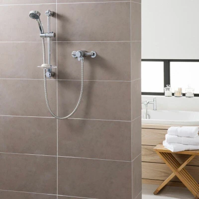 Image of Triton Dene Dual Control Mixer Shower Concentric Thermostatic Exposed Chrome