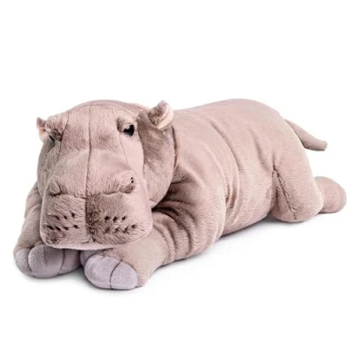 Image of lilizzhoumax Simulation Hippo Plush Toy 46cm/18, Realistic Stuffed Animal Wild Toy, Cute Super Soft Home Decoration Toys, Gift for Friends and Kids
