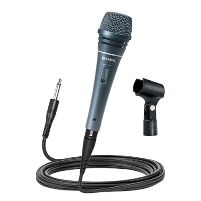 Image of CAROL Sigma plus1 Dynamic Wired Vocal Microphone For Live Singing Performances, Studio, Recording, Handheld Supercardioid Mic, with 14.8ft XLR to 1/4&quot; Cable, On/Off Switch Mic Clip (Σ Plus1)