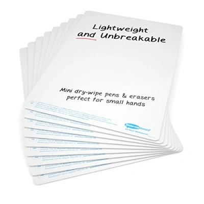 Image of Show me SMB10 Plain Double Sided Boards A4 Size for Drywipe and White Board Pens Ideal Classrooms, Schools Education (Pack of 10)