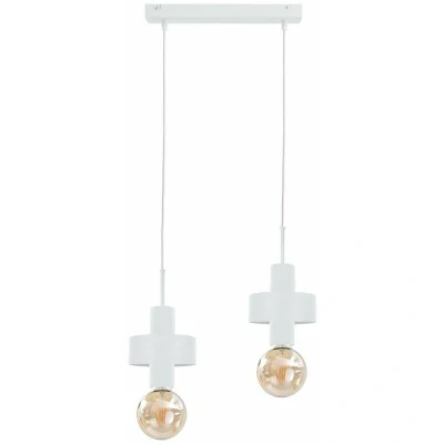 Image of Unica Bar Pendant Ceiling Light White, 50cm, 2x E27