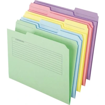 Image of Pendaflex Printed Notes File Folders, 1/3 Cut, Top Tab, Letter Size, Assorted Colors, 30 per Pack (45269), Light Blue;light Green;light Red;light Yellow;light Violet