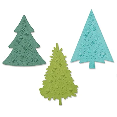 Image of Sizzix Switchlits Embossing Folder Festive Trees by Kath Breen 665967 Chapter 3 2022, Multicolor, One Size