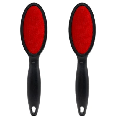 Image of 2 Pcs Lint Brush Double Sided Remover Clothes Reusable Velvet Travel for Clothes, Sofas, Carpets, Furniture 24.8 x 6 2.7 cm