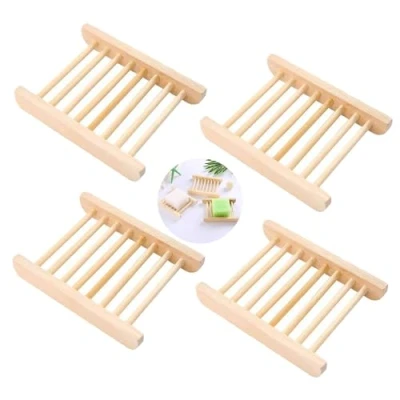 Image of DXIA Soap Dish Holder, Ceramic Dish,Self Draining for Shower Bathroom &amp; Kitchen Bath, Sink Countertop Saver Tray (4 pcs)