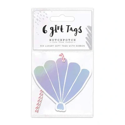 Image of Hotchpotch Mermaid Holographic Shell Gift Tags Pack of 6