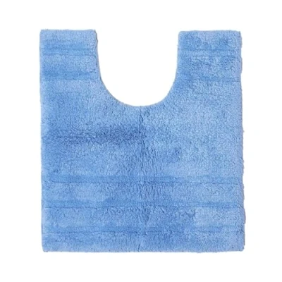 Image of HOMESCAPES Spa Supreme Luxury Pedestal Mat,Blue, Very Heavy 1800 GSM, Super Soft Plush Cotton, 50x55cm, Washable at Home. Bath Mats Sold Seperately