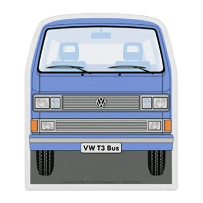 Image of BRISA VW Collection Volkswagen T25 Bus T3 Camper Van Ice Scraper, Windscreen and Snow Remover, Winter Car Accessories (Front/Blue)