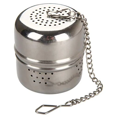 Image of FACKELMANN Tea Infuser with Chain Stainless Steel Silver Diameter 3.7 cm Height Approx. 4