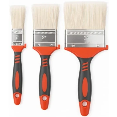 Image of Xtremeauto 3pc Paint Brush Set Synthetic Bristle Brushes for Emulsion, Gloss, Varnish &amp; Stains Comfort Grip Handles Sizes: 1, 2, 3 Ideal Walls, Trim, Doors DIY Painting