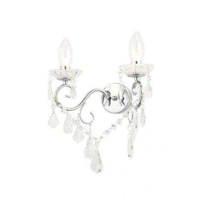 Image of Vela 2 Light Bathroom Wall Lamp Chrome IP44