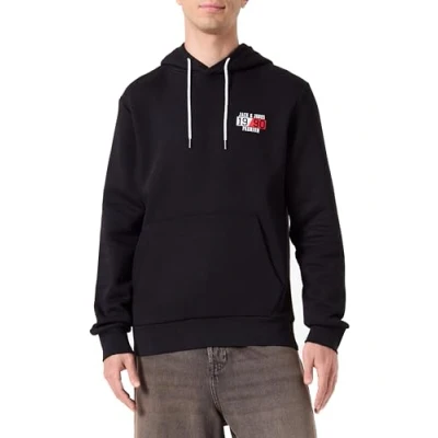 Image of JACK &amp; JONES Men&#039;s Jprbluspace Sweat Hood Bmuss24 Sweatshirt, Black, L