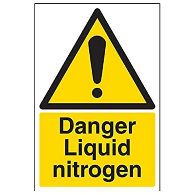 Image of V Safety Danger Liquid Nitrogen Warning Sign 200mm x 300mm Self Adhesive Vinyl