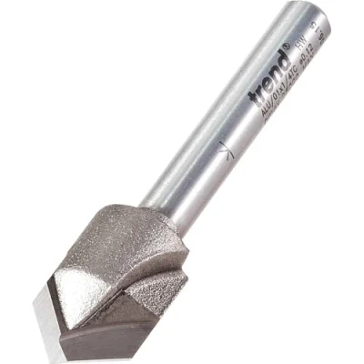 Image of Trend Professional Alucobond 45 Degree V Groove Cutter, 1/4 Inch Shank, 13mm Cut Diameter &amp; 10mm Length, ALU/01X1/4TC