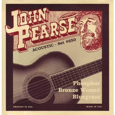 Image of John Pearse Strings 650 For Acoustic Guitar Phosphor Bronze Wound Bluegrass 12 56, P650