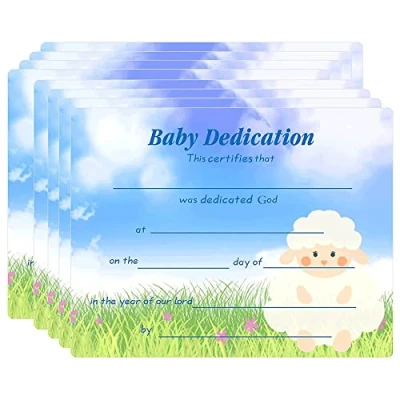 Image of wootile Certificate Baby Dedication Card 8.26 x 11 Inch with Lamb Christening Certificates for Church Baptism Gifts 24 Pack (Colorful)