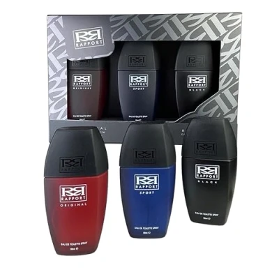Image of Rapport Eau de Toilette Fragrence Selection Box Gift Set (Original + Sport Black) 3 x 50ml EDT Spray