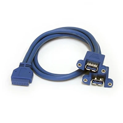 Image of StarTech.com 2 Port Panel Mount USB 3.0 Cable A to Motherboard Header F/F (USB3SPNLAFHD)