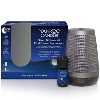 Image of Yankee Candle Sleep Diffuser Starter Kit Bronze Calm Night Electric Fragrance Refill Up to 30 Nights of UK Plug