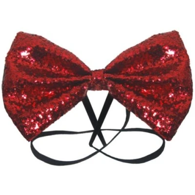 Image of BOW TIE GLITTER 12 X 7CM RED