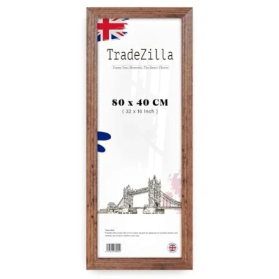 Image of TradeZilla Stunning Panaramic Picture/Poster Frame (80 x 40 CM) MDF Eton Wood Hang Portrait/Landscape For Wall Gallery 32 16 Inch [ Rustic ]