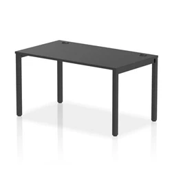 Image of Impulse Bench Single Row 1400 Black Frame Office Desk