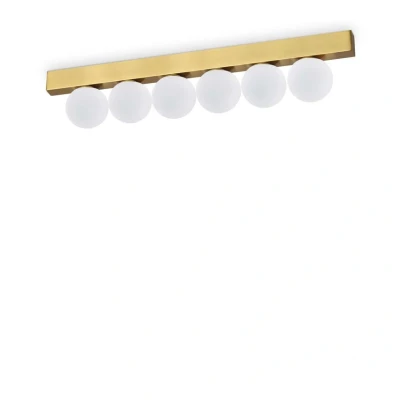 Image of Ping Pong 6 Light Globe Ceiling Brass 1500Lm 3000K