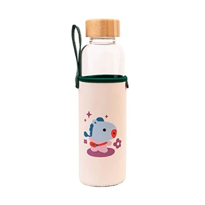 Image of Grupo Erik BT21 Official Merchandise Mang Glass Water Bottle 500ml / 17oz Hot&amp;Cold Kawaii