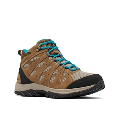 Image of Columbia Women&#039;s Redmond 3 mid WP waterproof rise hiking boots, Brown (Khaki II x Sea Level), 5 UK