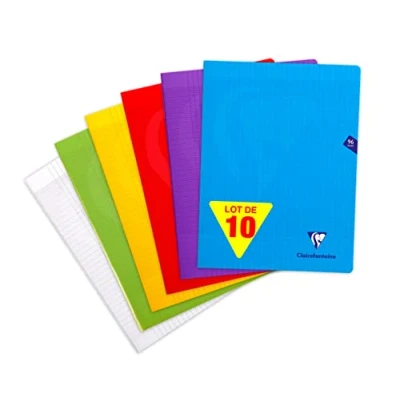 Image of Clairefontaine Ref 303361C Mimeys Side Stapled Notebook (96 Pages) A4+ Size, Polypro Cover, 90gsm Brushed Vellum Paper, Séyès Ruling Assorted Colours (Pack of 10)