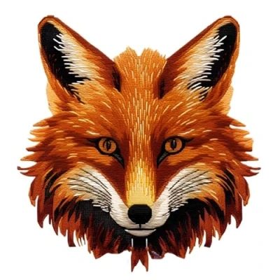 Image of 51buyoutgo Fox 11ct Cross Stitch, 11 Count Counted Stamped Pre Printed Stitch Embroidery Kits for Adults Beginners Starter Advanced Easy Crossstitch Animal Patterns Set 30x30 cm
