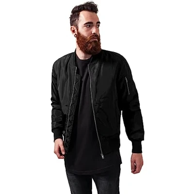 Image of Urban Classics 2TONE Bomber Jacket Jacket, Men&#039;s, Size: 3XL, Black