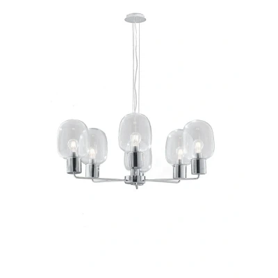 Image of FELLINS 6 Light Multi Arm Pendant Ceiling Chrome 98x34.6cm