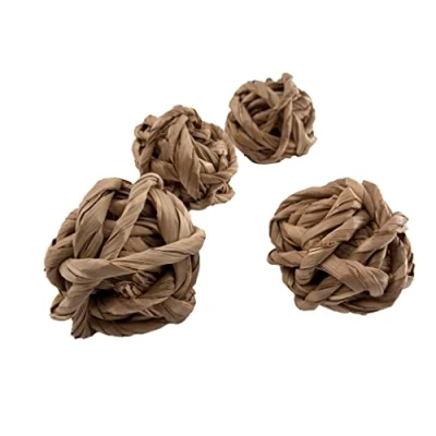 Image of Rattan rope balls Pack of 4 Approximately 7cm to 9cm Natural crafts