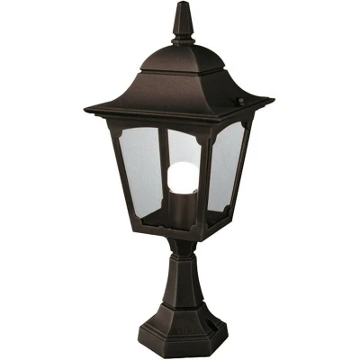 Image of Chapel 1 Light Outdoor Pedestal Lantern Black IP44, E27