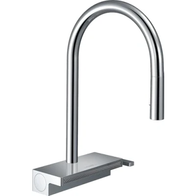 Image of Hansgrohe Aquno Select M81 Single Lever Kitchen Mixer 170, Pull Out Spray, 3 Spray Modes, Chrome, 73837000
