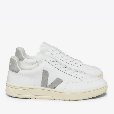 Image of Veja V12 Trainers, Men&#039;s, Size: 10.5, Extra white/light grey Leather