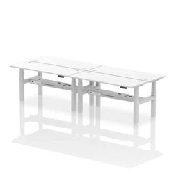 Image of Air B2B 1600x600mm Height Adjustable 4P Bench Desk CP White/Silver