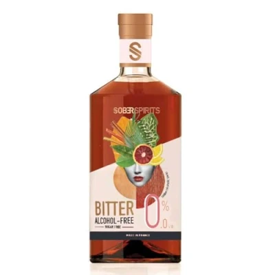 Image of SOBER SPIRITS non alcoholic 0.0% Bitter Aperitif Spritz the first spirit produced like authentic Italian Aperitivo 0% Sugar No Artificial Flavours Vegan Friendly 50cl
