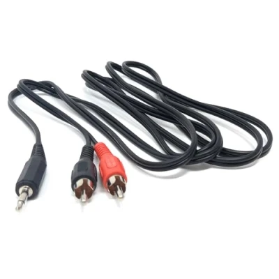 Image of DRUT 2m 3.5mm Mono Male Jack Plug to 2 x RCA Phono Red/Black Plugs Audio AUX Lead Cable 6.5ft