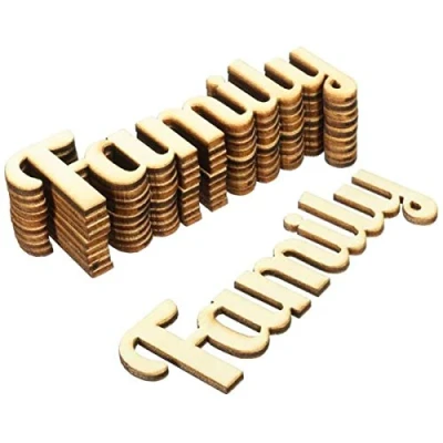 Image of POFET 10pcs Family Wooden Letter Scrapbooking Decoration Embellishments Craft DIY,Unfinished Wood Words Ornaments