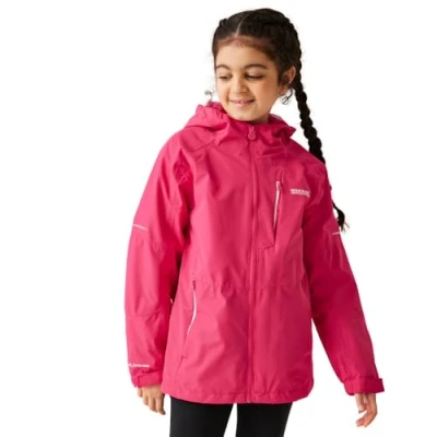 Image of Regatta Kids Calderdale III Waterproof Jacket Pink Potion 7 8 years