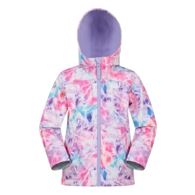 Image of Mountain Warehouse Exodus Kids Softshell Jacket Breathable, Wind &amp; Water Resistant, Fleece Lined Coat For Boys Girls Autumn, Winter, Hiking Outdoors Dark Pink Size 5 6 Years