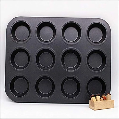 Image of Wudaizhi Non Stick Sturdy 12 Cupcake Baking Muffin Tray Yorkshire Pudding Pan